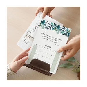 2026 Desk Calendar Pu Leather Stand Fast Shipping Custom logo Card 365 Planner Desktop Agenda Calendars for Coorperate Gifts