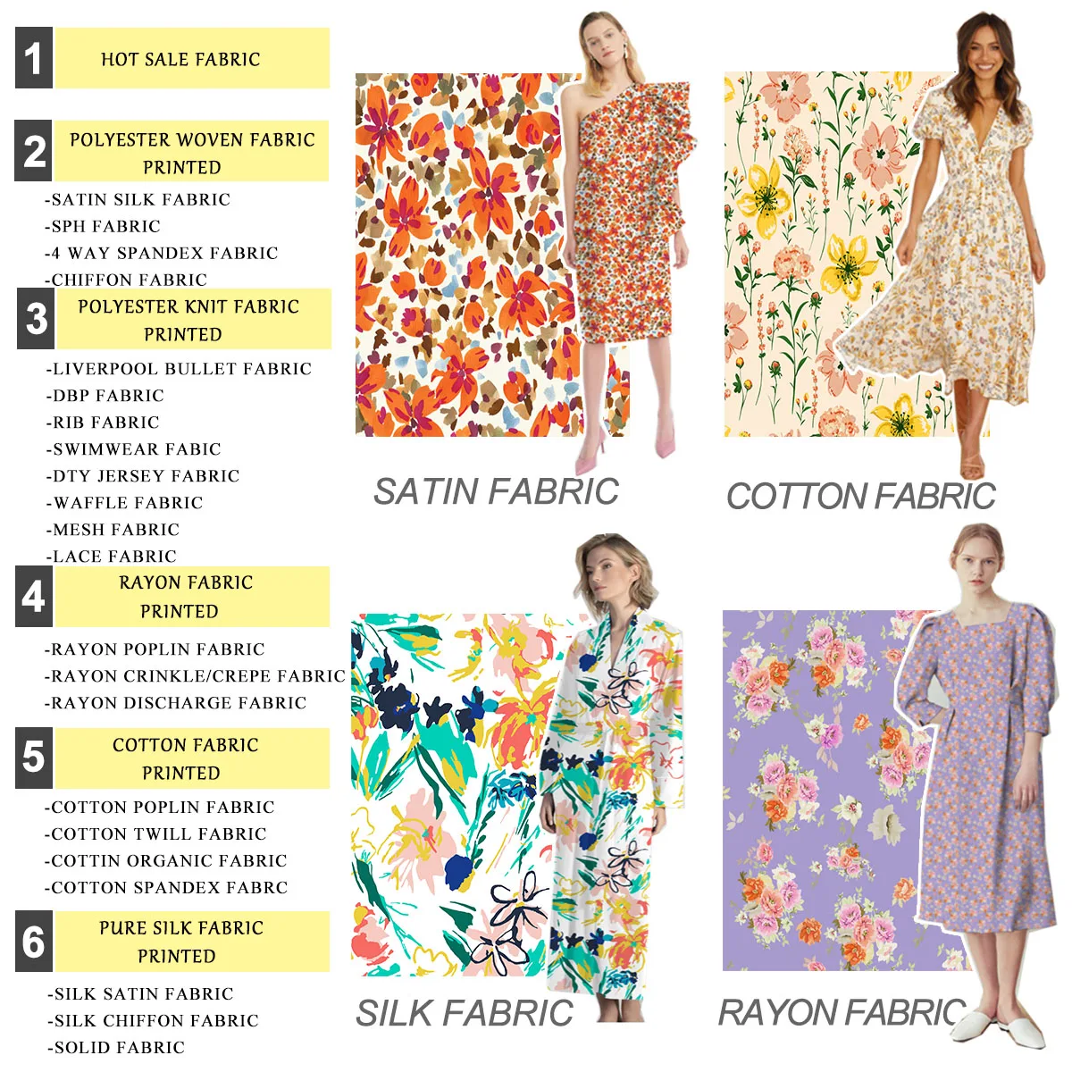 Высокоплотная гладкая ткань из вискозы с цифровым принтом