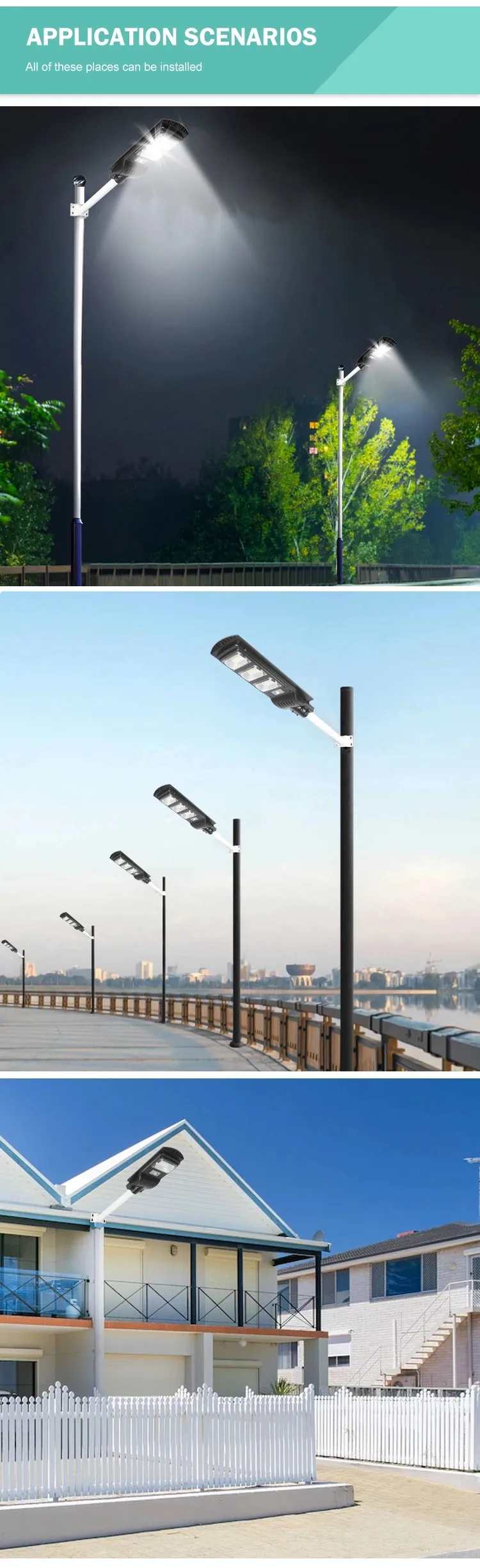 Ip65 Outdoor All In One Solar Street Lamp 30W 60W 90W 120W Integrated Led Solar Street Light