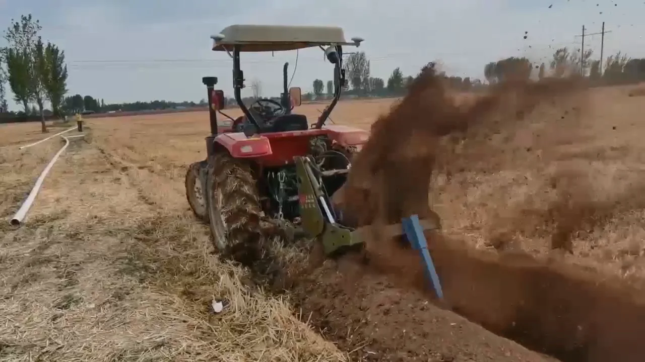 3 Point Hitch Tractor Mounted Trencher With Pto Driven Pipeline Chain