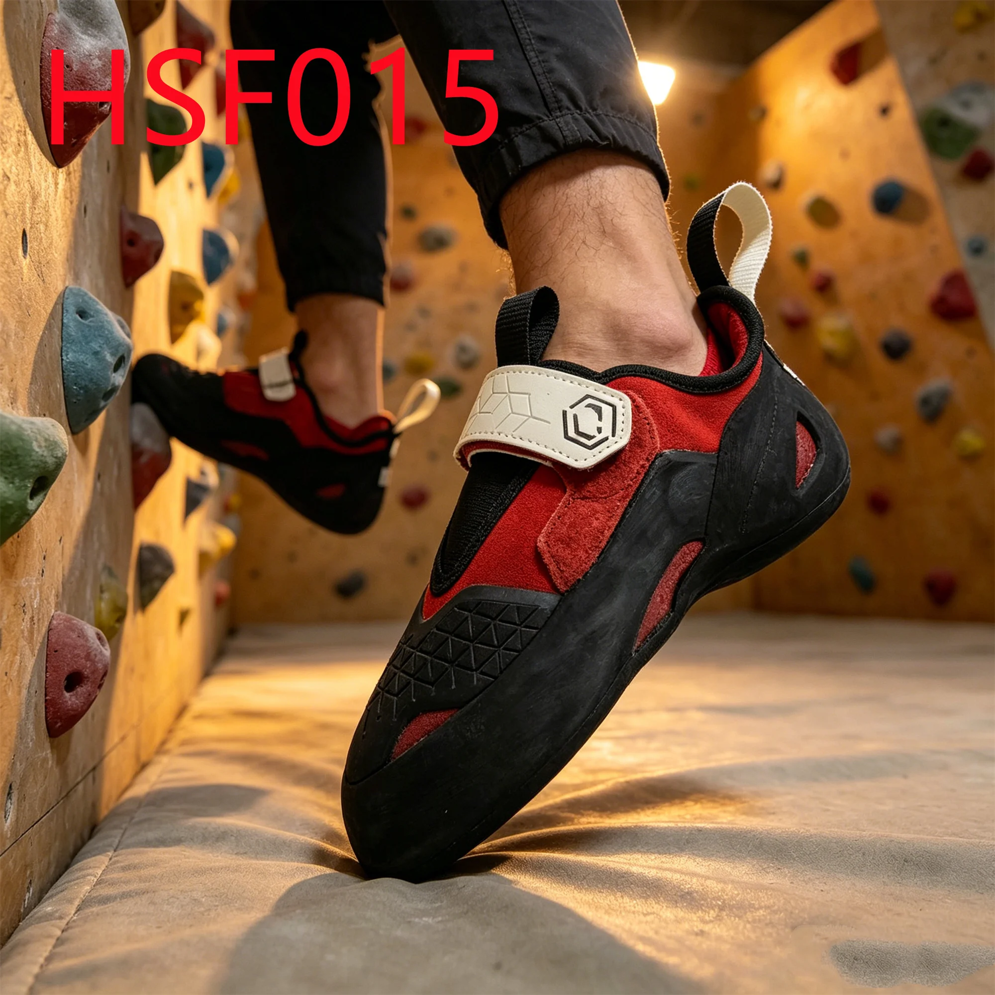HY,Cliff Wild Climbing Aggressive Traction Outsole Kids Climbing Shoe Durable Natural Suede Leather Snug Fit Rock Shoes HSF015