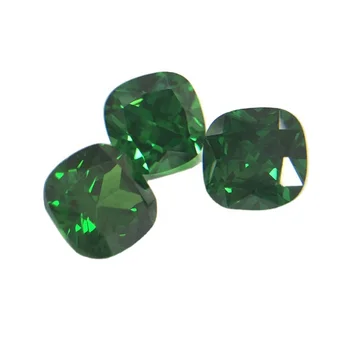 Loose niel gems high quality zircon stone aaa cushion green cz synthetic stones cubic zirconia price