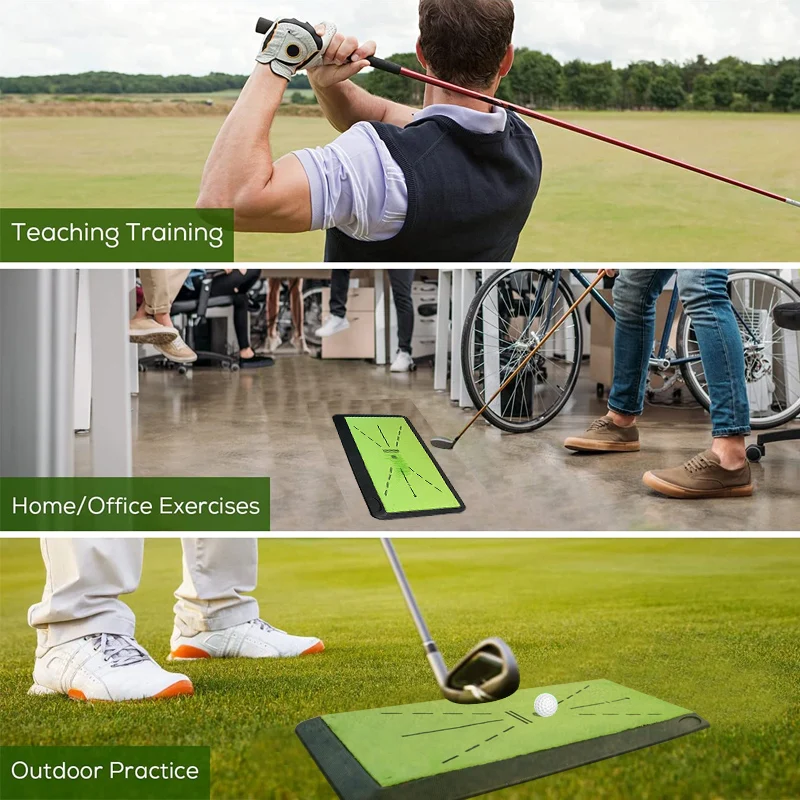 Portable Mini Indoor Outdoor Rubber Soft Base Golf Impact Turf Mat