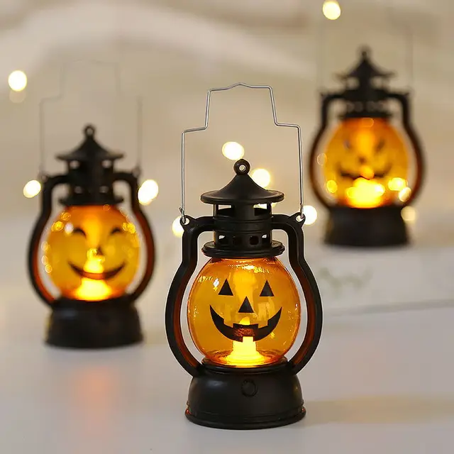 NISEVEN Hot Selling Thanksgiving Decorative Pumpkin Lamp Small Lantern Lamp Led Light For Halloween Decorations