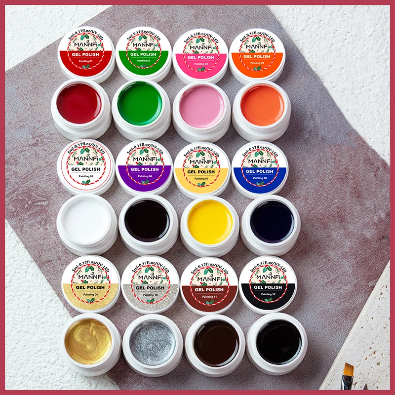 MANNFI Professional Nail Supplier High Quality Private Label New Design Manicure UV Gel Nail Polish Pudding Cream Painting Gel