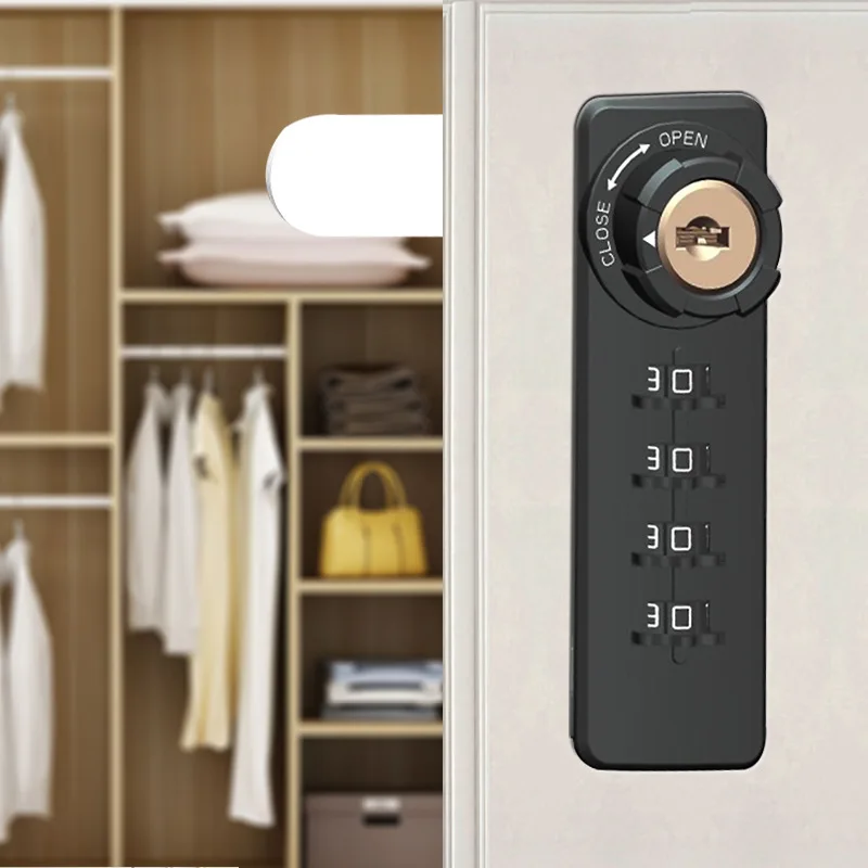 Plastic Black 4 Digits Public Mode Mechanical Master Key 4 Digits Password Combination Cabinet Cam Lock