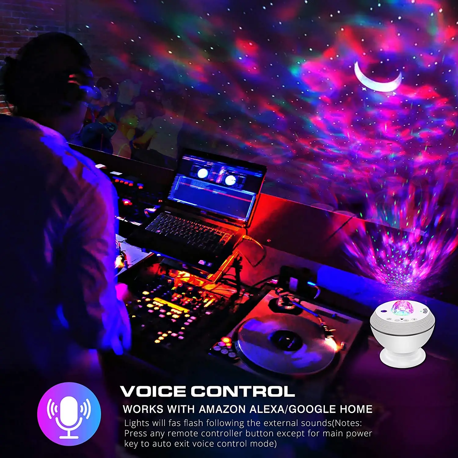 Starry Night Light Projector with BT Speaker 20000hrs