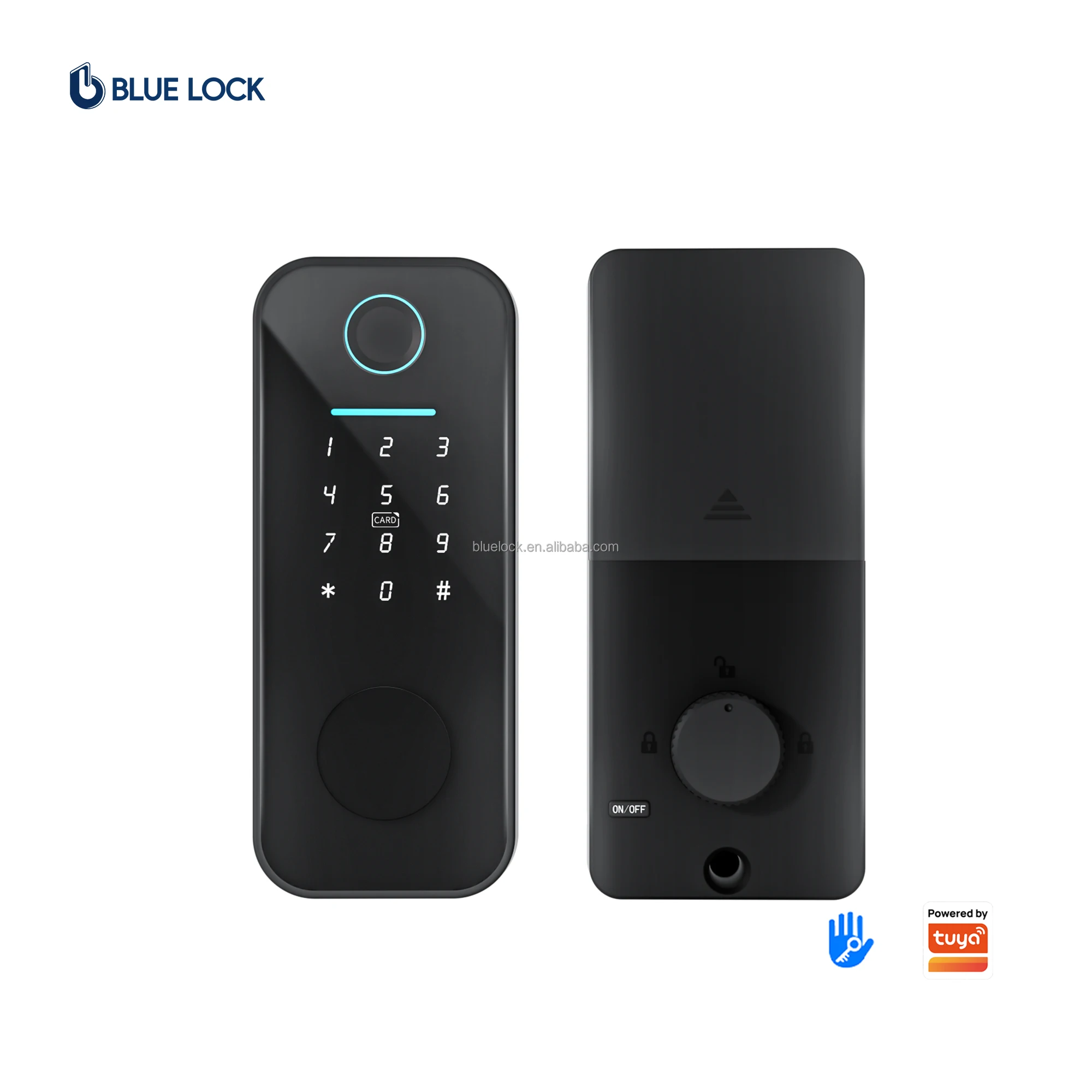 BLUELOCK Smart Mortise Door Lock Fingerprint Card Key App Unlock ViaTTlock App /Wi-Fi Enabled for Steel/Wood/Aluminum