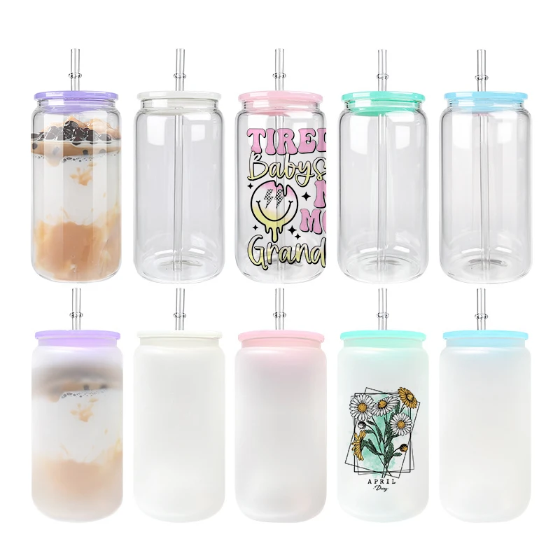 New Design 16oz Glass Tumbler Factory Price Sublimation Drink Cup