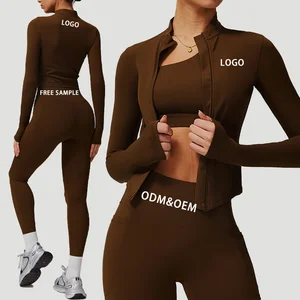 Custom Gym Bra and Leggings High Quality Luxury Outfit Wear 3 Piece Pants Sport Fitness Women Yoga Sets for Women with logo