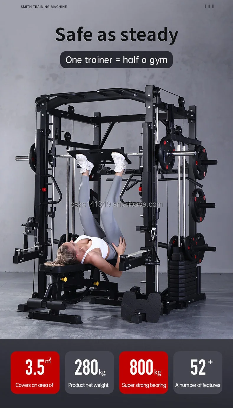 Kesun Oem/odm Multi Functional Trainer Smith Machine Station Home Using Gym Half Cage Power Rack supplier