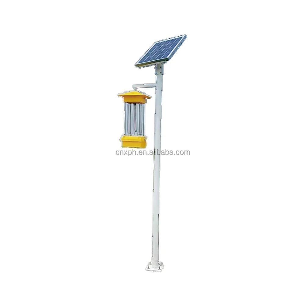 XPH Solar Bug Zapper Lamp Insecticidal Light for Garden Farmland 1-Year Solar Powered Frequency Vibration Kill Mosquitoes