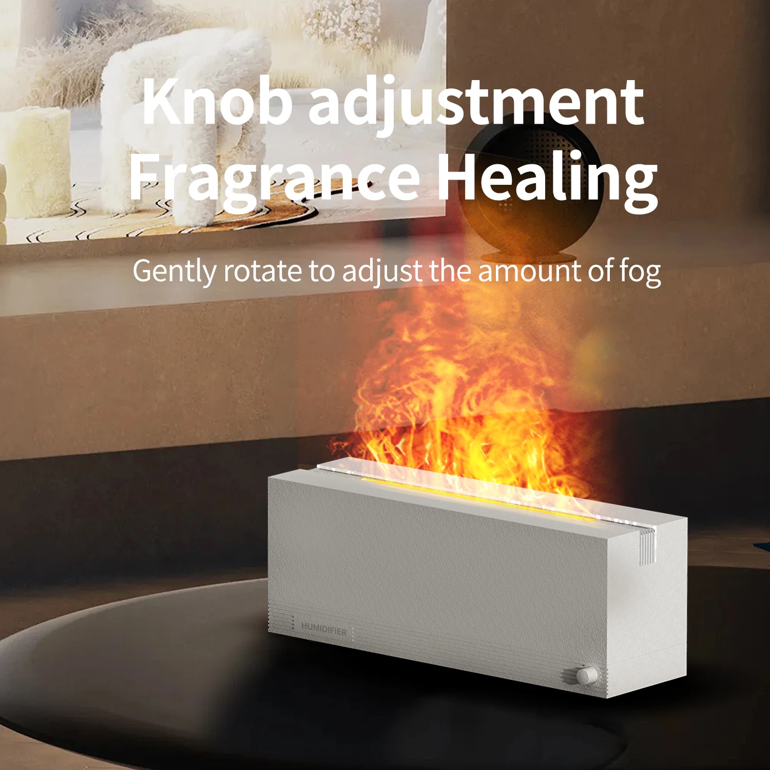 Gadgetoo Colorful Fire Aroma Diffuser Home Room Essential Oil Air Electric Fire Flame Aroma Cool Mist Ultrasonic Humidifier Diffuser