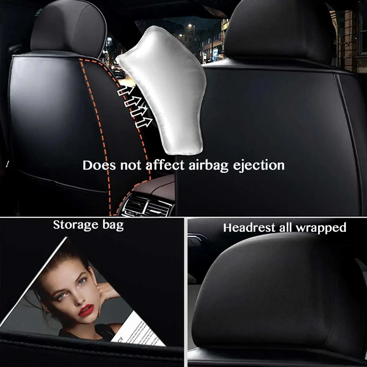 Best Saling Car Seat Covers Pu Leather Full Set Seats Cover Front Rear
