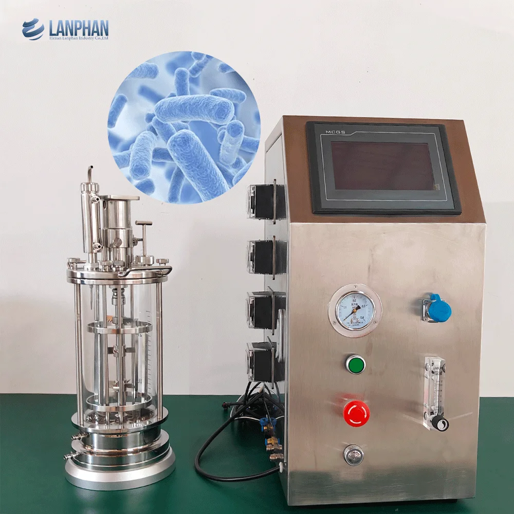 5L 10L 20L Laboratory Fermentor  E. Coli, Aerobic Bacteria, Anaerobic Bacteria Bioreactor