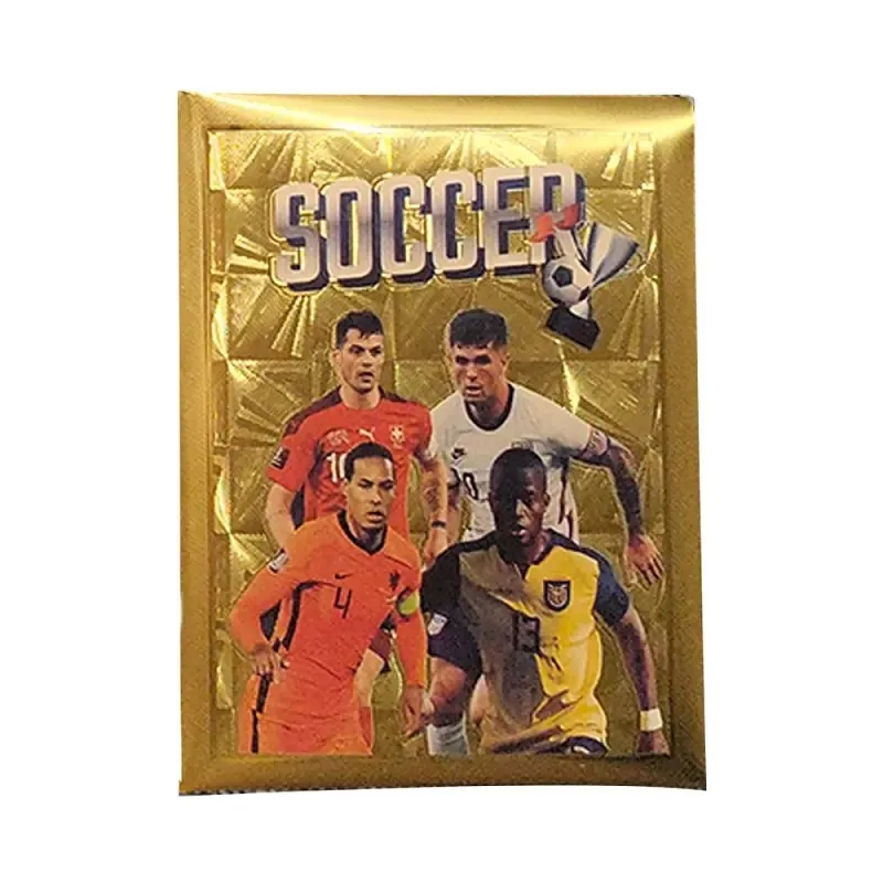 10pcs/pack Football Star Collection Trading Card New Coming Soccer Players  Limited Rare Gold Foil Cards for Kid Gifts