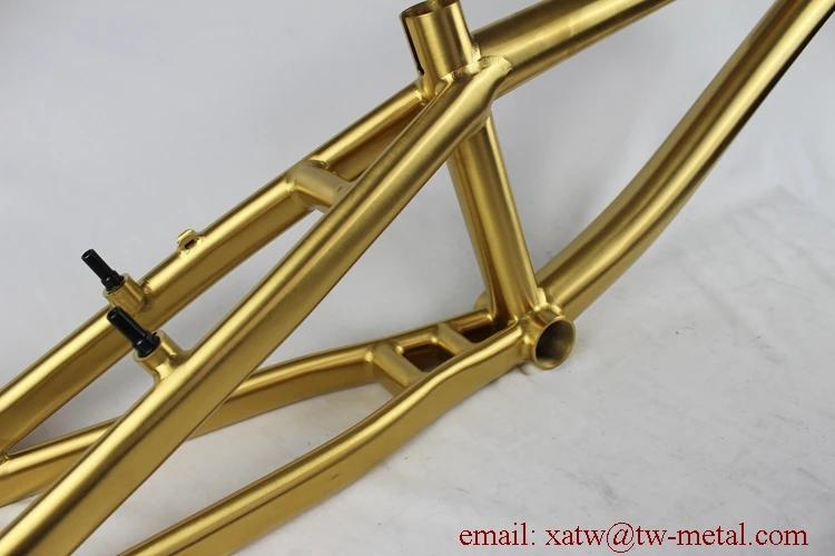 Titanium BMX Bike Frame  Gold Color Titanium BMX Bicycle Frame Disc Brake Ti BMX Bike Frame OEM