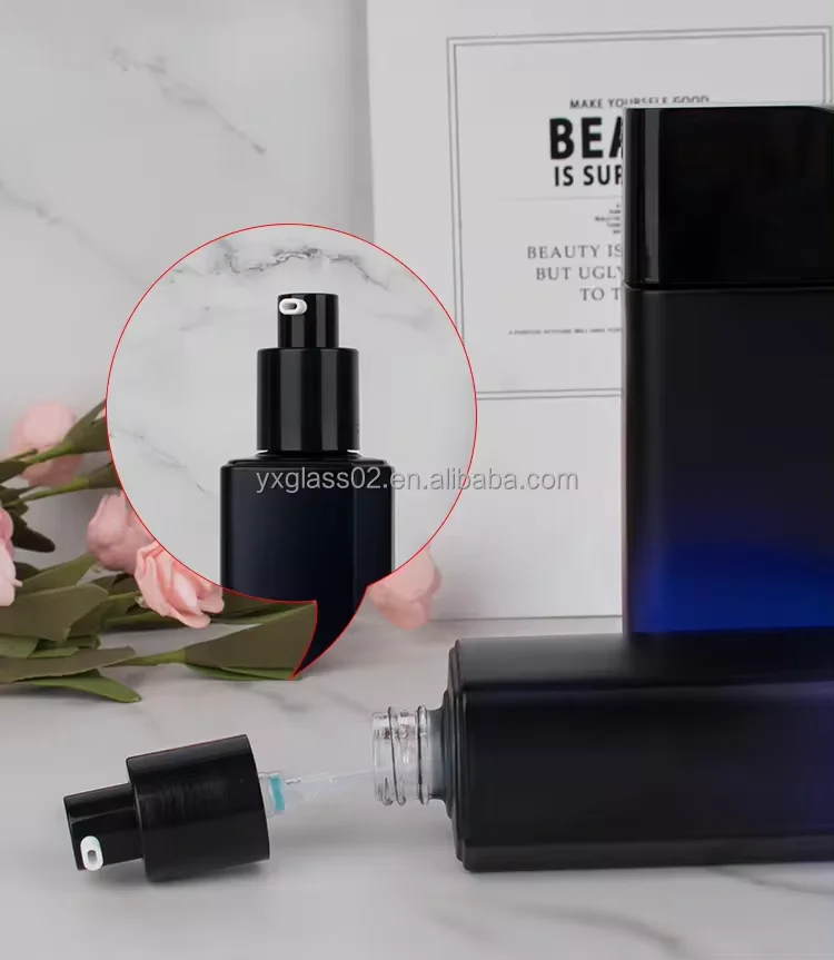 Factory wholesale irregularity shape cosmetic glass bottle set Unique design container man Skincare packaging supplier details