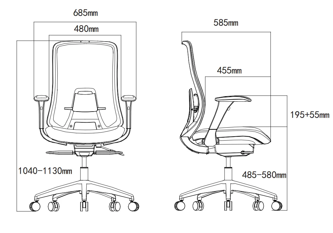 Office Chair Revolving Middle Back Mesh manufacture