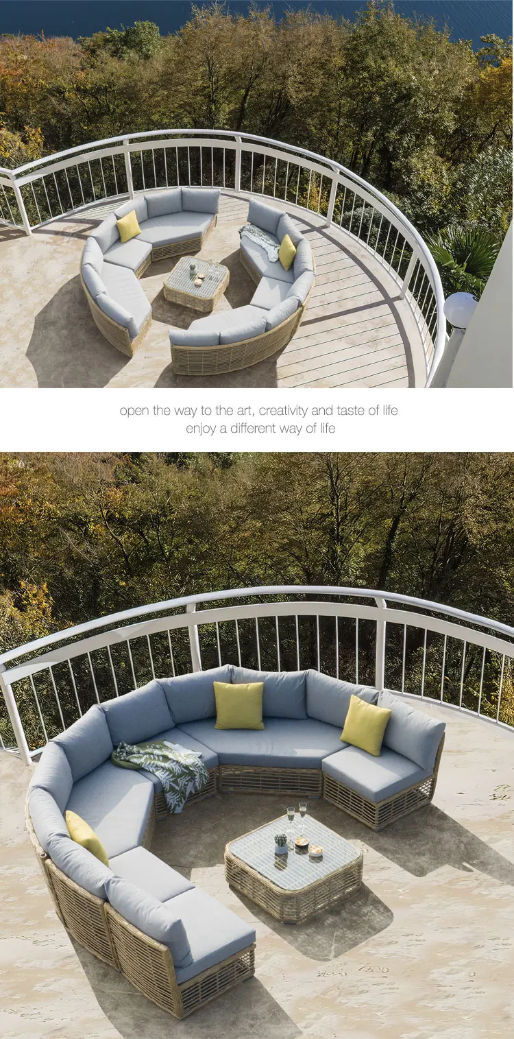 Uland Hot Sale Rattan Outdoor Furniture Sofa Waterproof Garden Pe