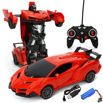 High-quality 1:16 LED rc Deformation remote control car Transformation car toys for child