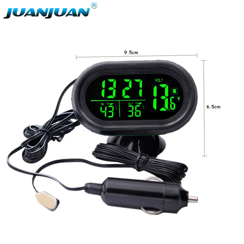 Auto digitales Thermometer LCD-Uhr 12-24V multifunktionale Auto