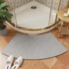 Diatomaceous earth bathroom mat - natural gray curved