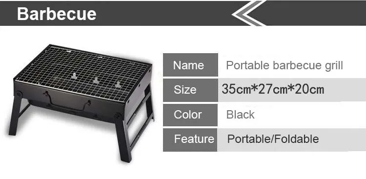 Multifunctional Outdoor Portable Carbon Barbecue Foldable Shape for Garden Parties for Firewood Fuel BBQ Tools