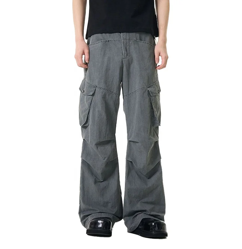 Blue High Canvas Distressed Vintage Cargo Pants for Men Oversize Design 6 Months 10 Years