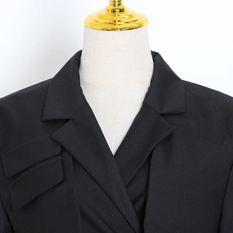 Женский блейзер TWOTWINSTYLE облегающий Блейзер составного кроя с отложным воротником и длинными рукавами 2019