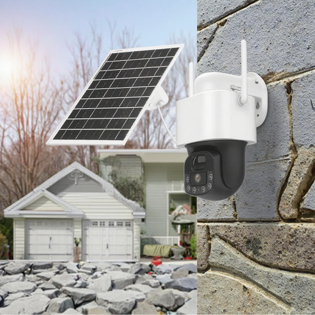 4G WiFi Solar Powered 3MP Mini Camera with Night Vision Wide Angle PTZ CMOS Sensor SD Card & Cloud Data Storage 1-Year Warranty