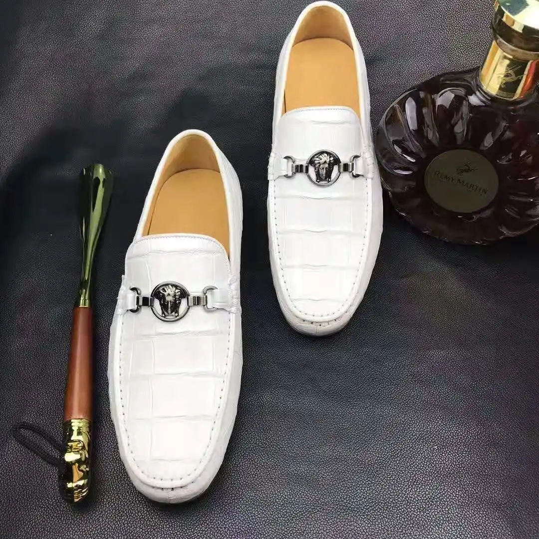 Source Fashion white genuine crocodile leather Men's Dress shoes loafer  high end handmade custom wedding shoes men on m.