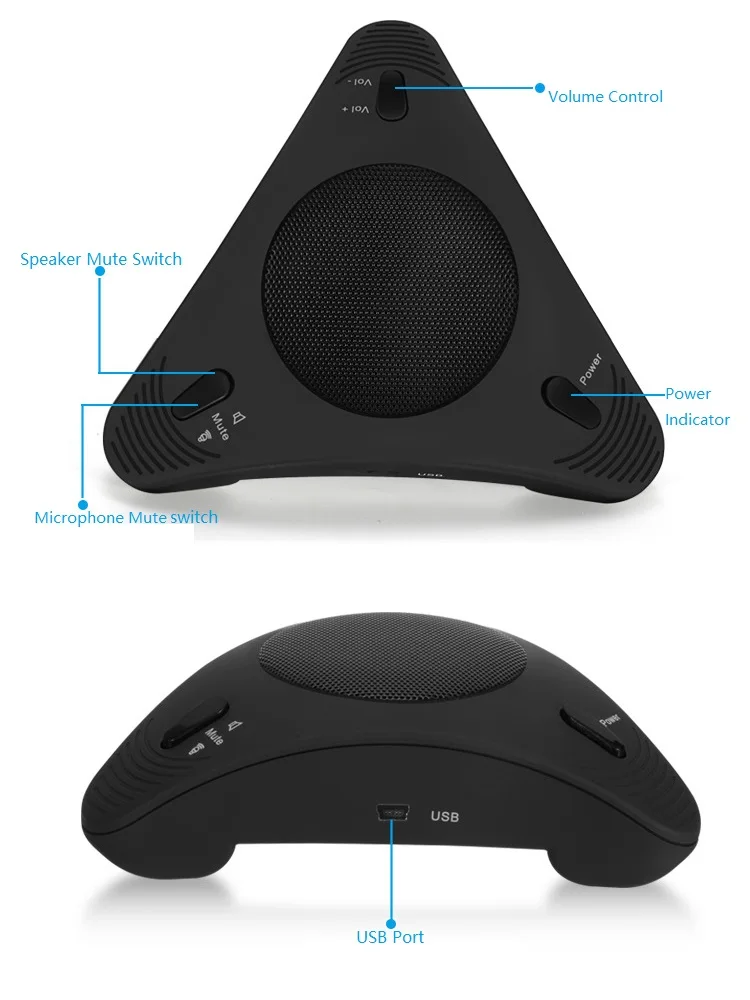 USB Conference Speakerphone & Microphone - 360° Omnidirectional