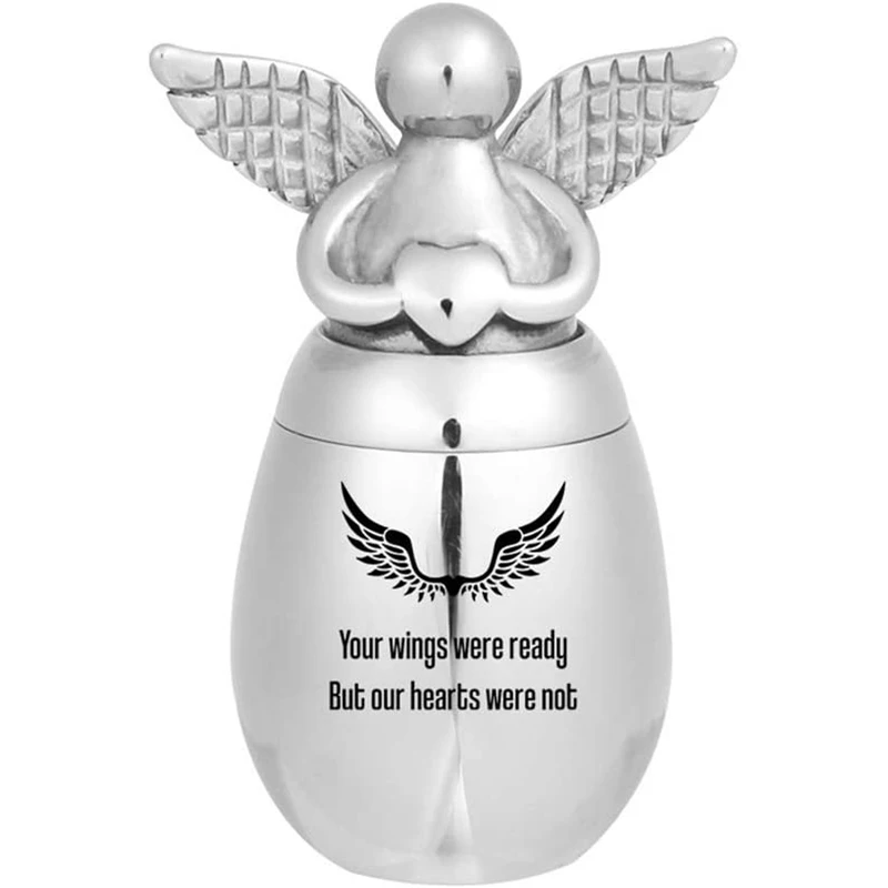 316L Stainless Steel Angel Wing urns Can Open Ashes Holder Cremation Urn Memorial Keepsake Pendant Jar for Men Women Pets