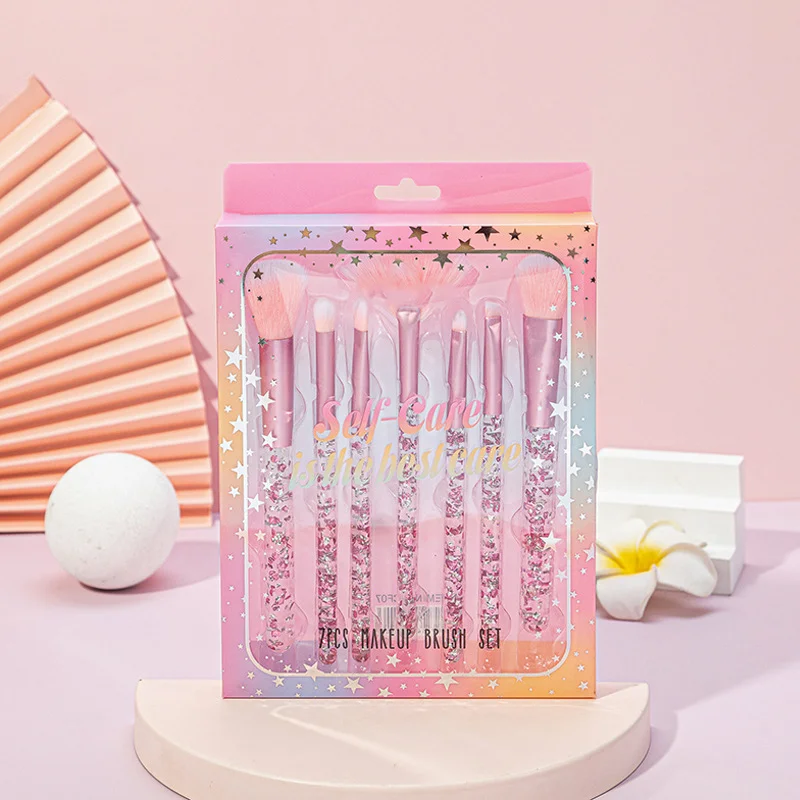 7 Hot Candy Colored Diamond Glitter Makeup Brush Crystal Glitter