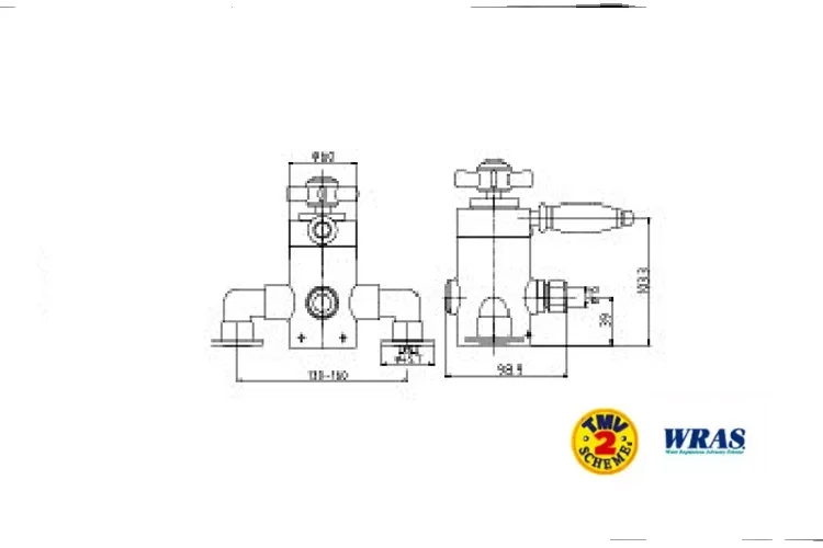 Classical Dual Handles Thermostatic Exposed Shower Valve manufacture