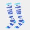 Blue and white electrocardiogram