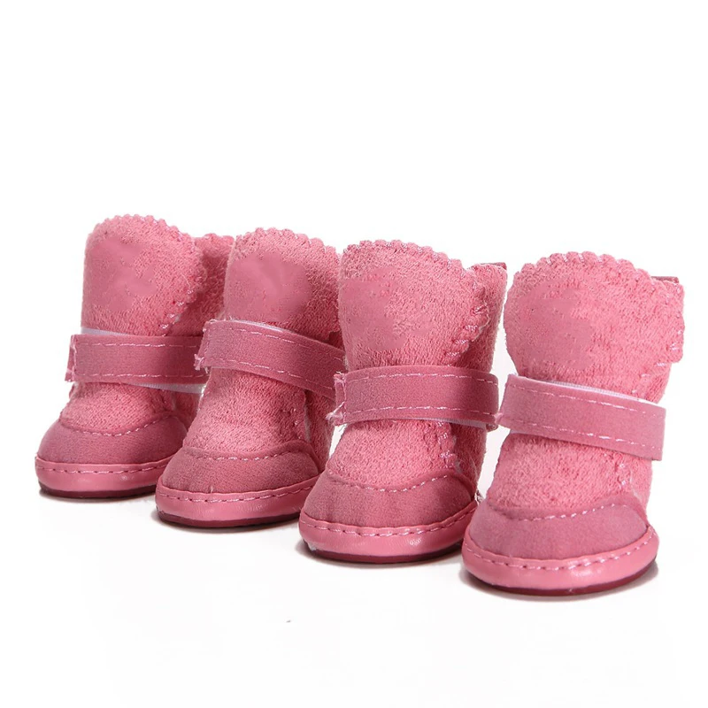 Wholesale Lightweight Pet Shoes Deerskin Fleece Dog Boots Nonslip Dog