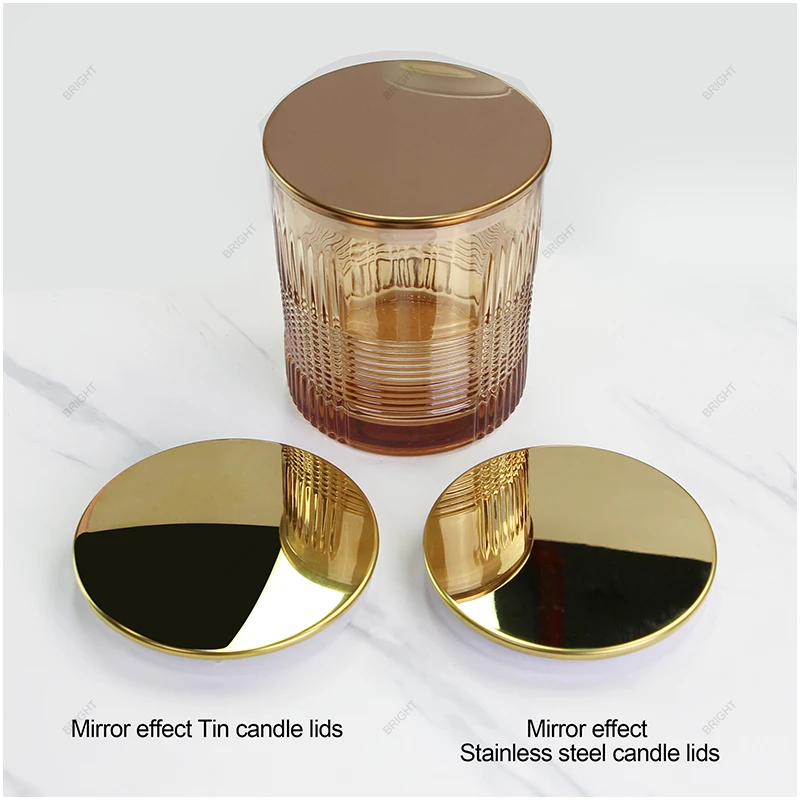 Custom Flat Candle Lid Matte Black Luxury Candle Jars With Lids Empty ...