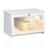 Caja de pan inclinada de bambú blanco.