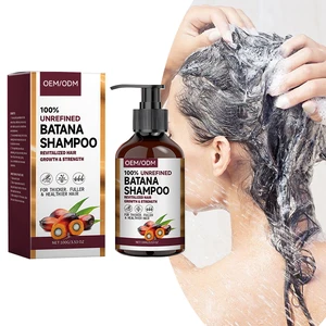 Private Label 100g Batana Oil Liquid Shampoo Deep Nourishing Dry Glossy Oil Control Anti-Dandruff Hair Refreshing Moisturizing