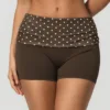 brown white polka dotsshorts