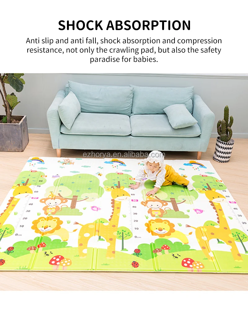 Zhorya Wholesale Play Mats Floor Mat Folding Crawl Children Tapete Para Bebes Estera Del Bebe