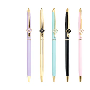 Gao Shi Four-leaf Clover Metal Ballpoint Pen Korean Fashion 1.0mm Custom Logo Design Gift for Girls on for Amazon