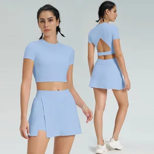 BNICE Custom Logo Yoga  Golf Skirt Sport Wear Quick Dry Gym Fitness Wear Athletic Activewear Tennis Skirts Set for Women Clothes