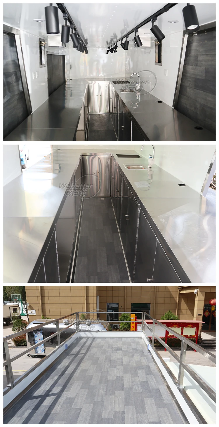 Double Decker Stainless Steel Mobile Bar Beer Food Truck Food Shop Catering 2 Story Mobile Bar