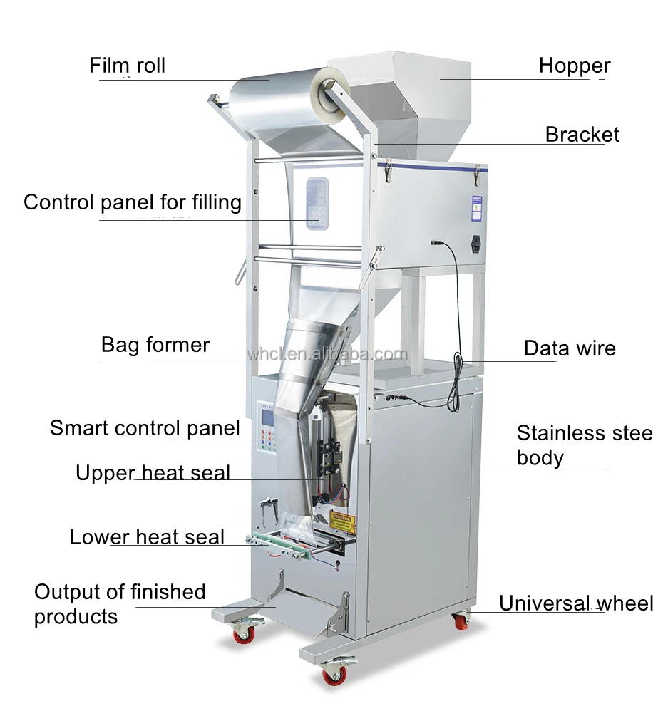 Dual Hopper 500g 1kg Capacity Multi-Function Bagging Packing Machine Pistachio Granule Cassava Powder Food Wrapping Paper