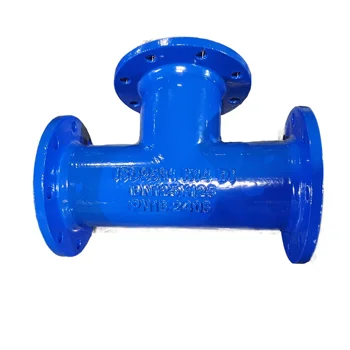 All flanged equal tee pipe fittings for ductile iron pipes