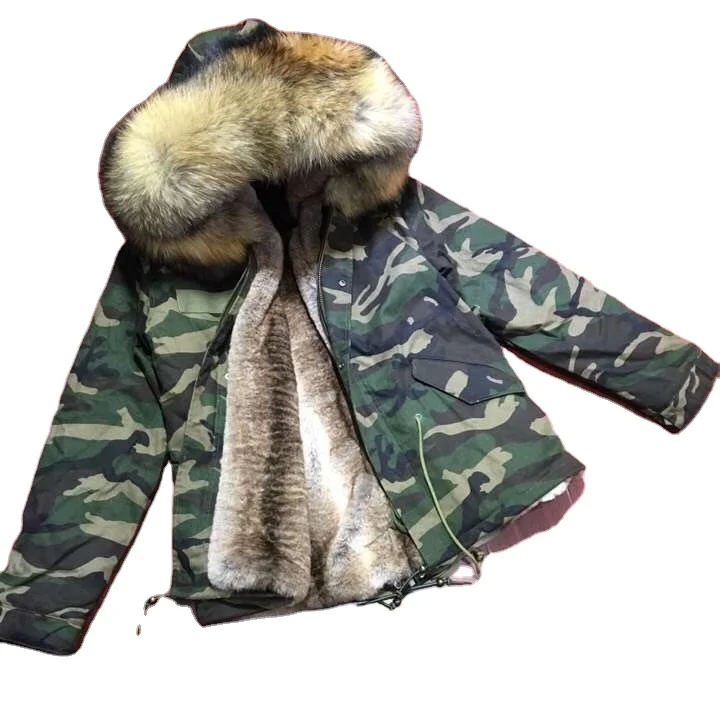 Military Fashion Camouflage Parka With Natural Color Faux Fur Lining And  Big Collar For Women And Men - Buy Military Faux Fur Parka,Winter Short  Overcoat,Jacket For Women And Men Product on Alibaba.com