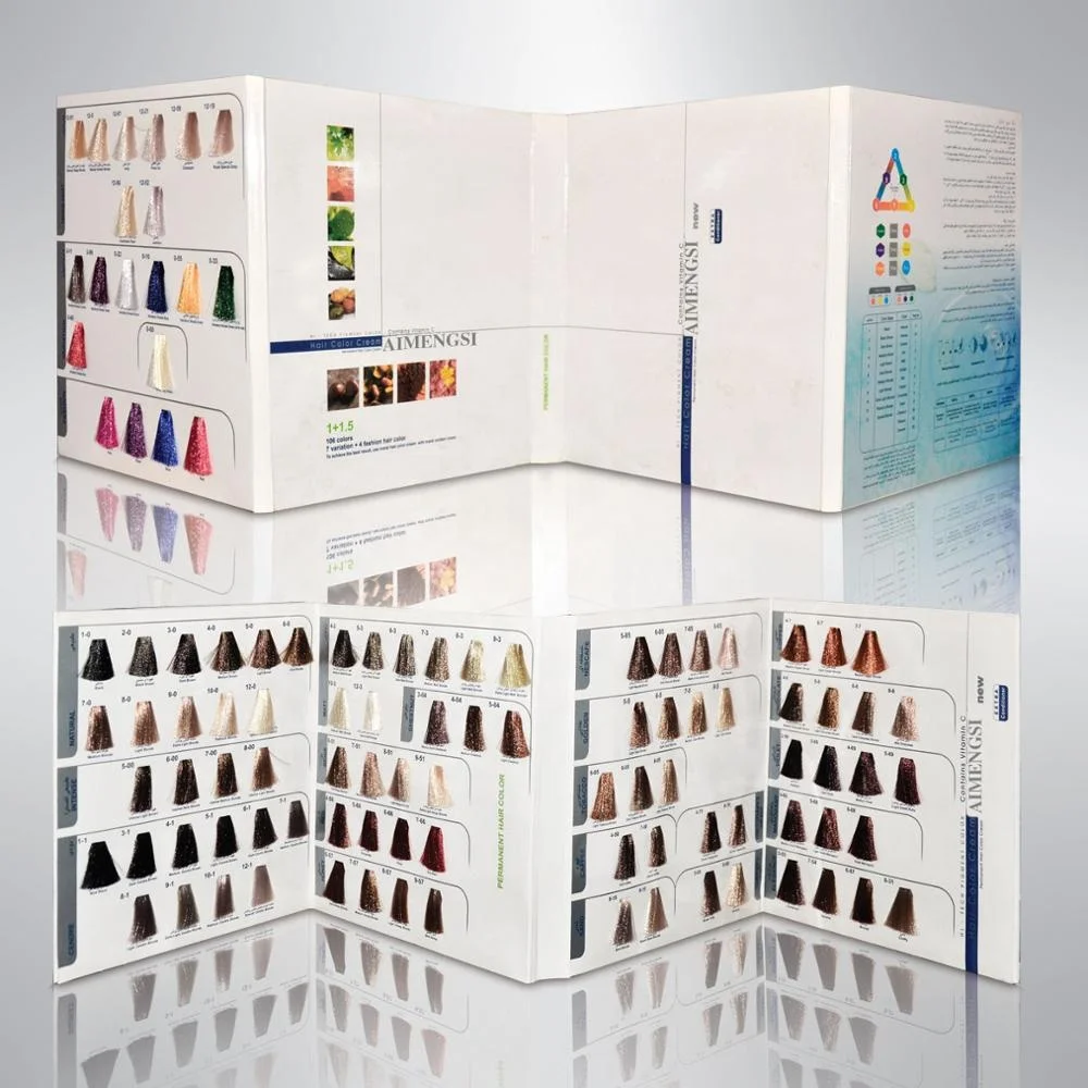OEM AMS Private Label Custom loreal Hair Color Shade Chart Hair swatch Chart Book China Factory